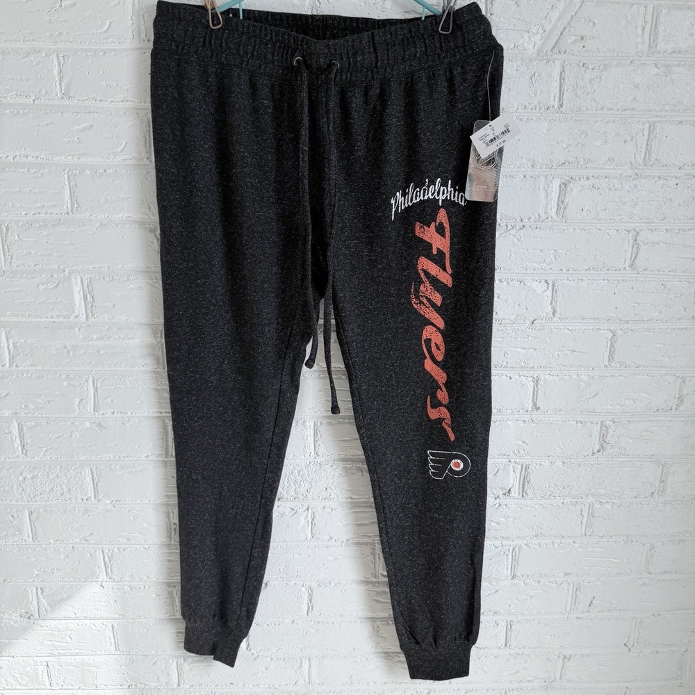Philadelphia Flyers NHL Women's Black Jogger Sleepwear Pants NWT Size Medium